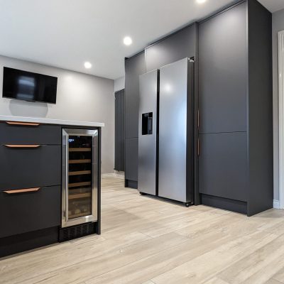 sleek graphite kitchen